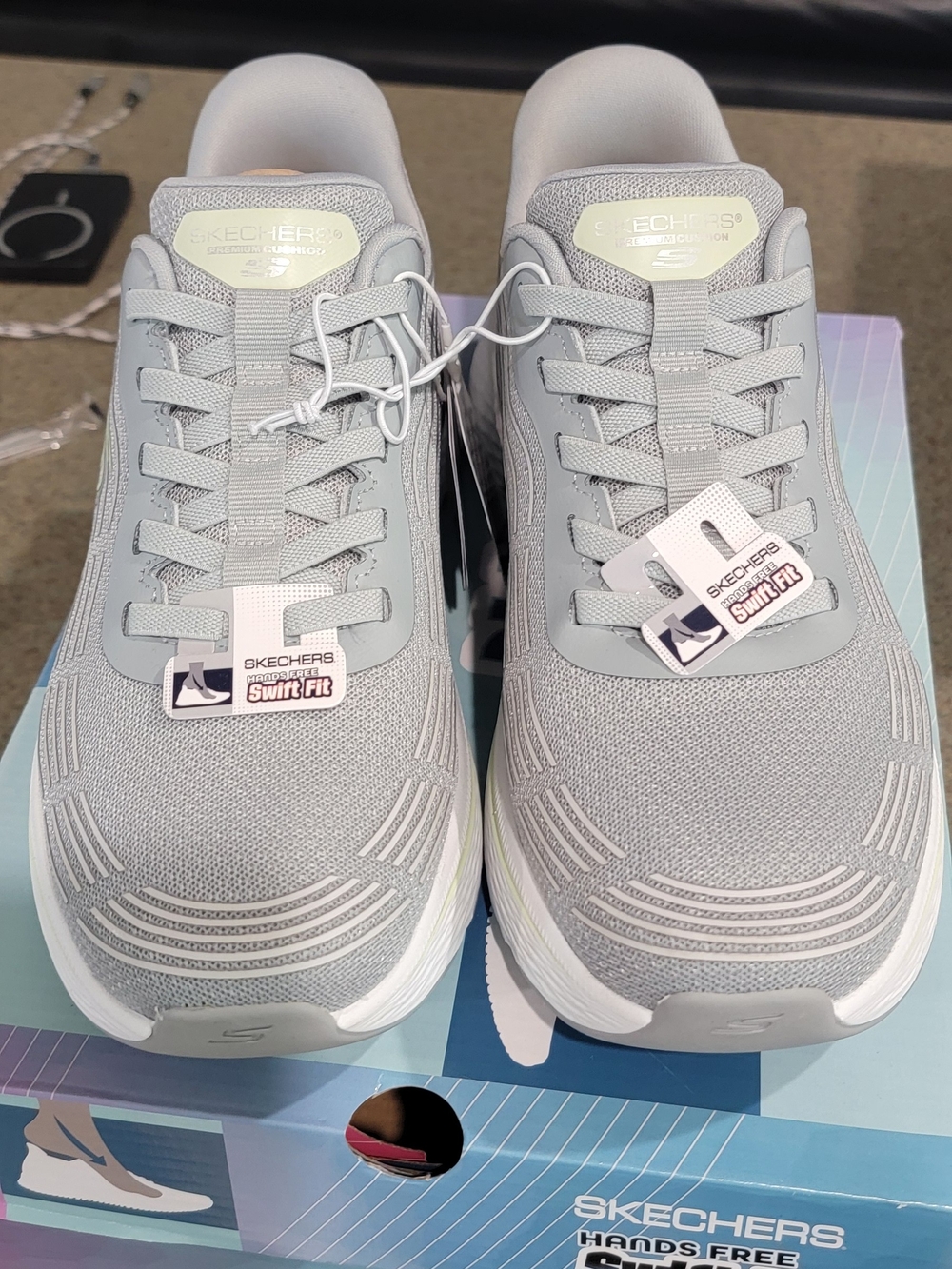 Skechers Women's Gray Mesh Slip-On Sneakers - Lightweight